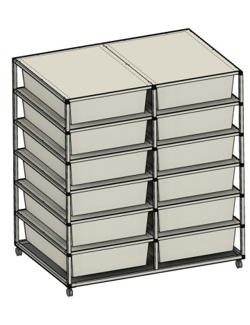  Rack  Aluhobby K1 - dvanáct boxů