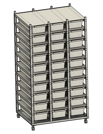 Rack Aluhobby K6 - třicet boxů